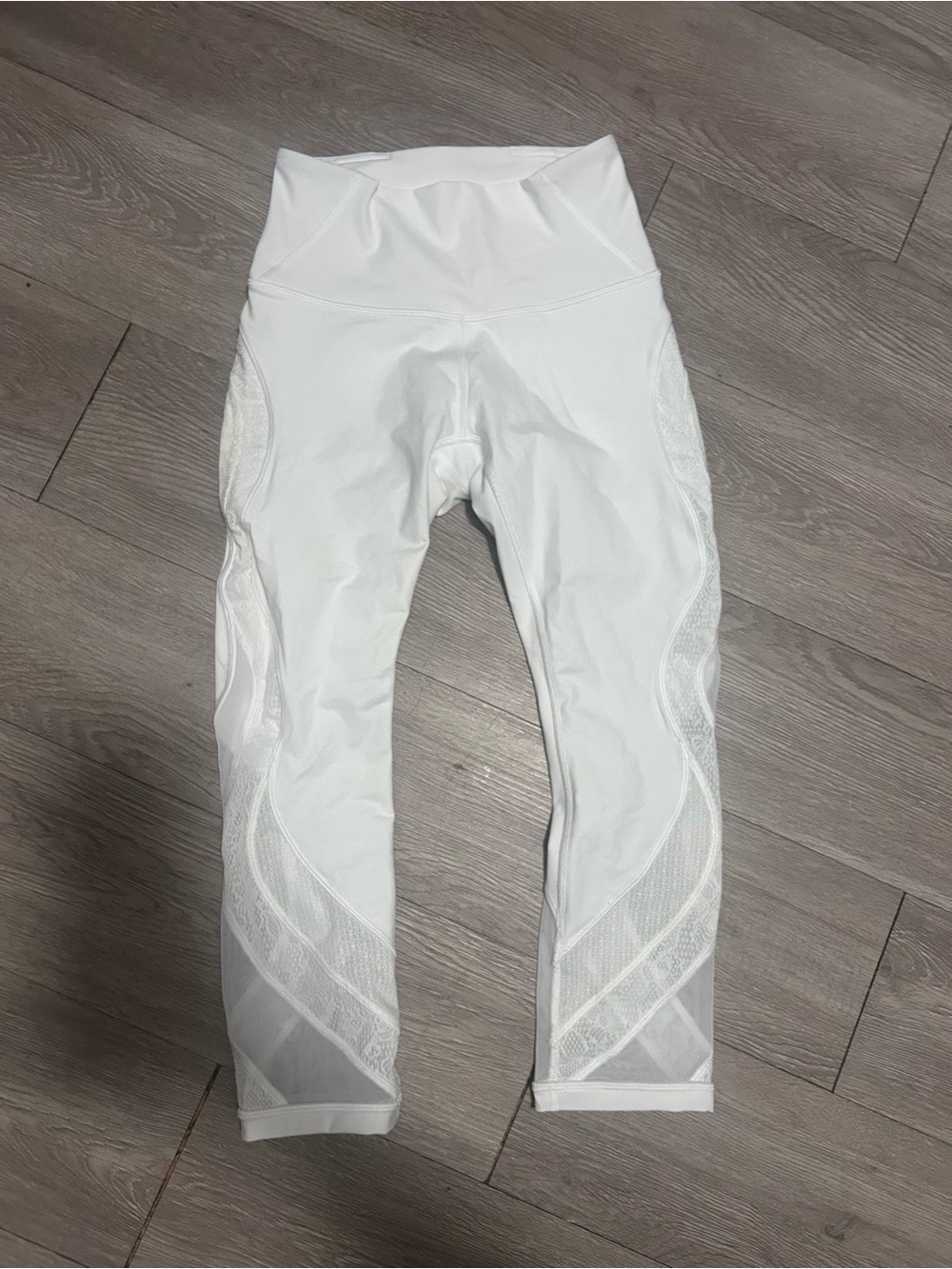 lululemon athletica White Cropped Mesh-Panel Leggings